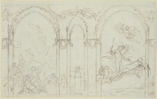 Amor überwindet einen Satyr; Bacchus und Ariadne