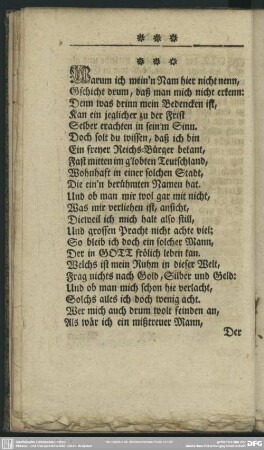 Warum ich mein'n Nam hier ich nenn ...