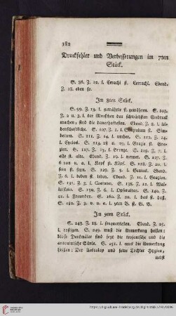 11. Druckfehler und Verbesserungen im 7ten Stück