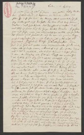 Brief an Fanny Hensel