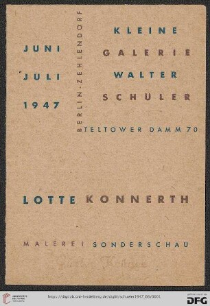 Lotte Konnerth : Malerei Sonderschau : Juni, Juli 1947
