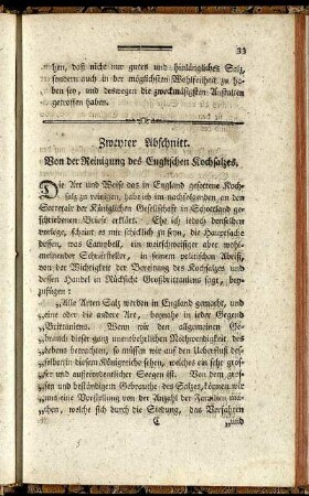 Zweyter Abschnitt. Von der Reinigung des Englischen Kochsalzes.