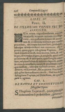 Cap. I De Natura Et Constitutione syllogismi Topici.