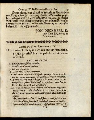 Consult. Sive Responsum IV.