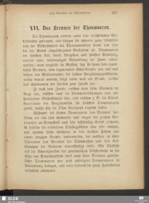 XVI. Das Brennen der Thonwaaren