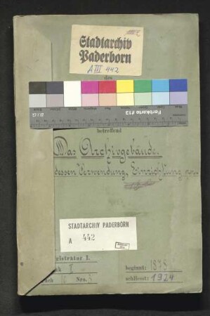 Verwendung, Einrichtung des Archivgebäudes