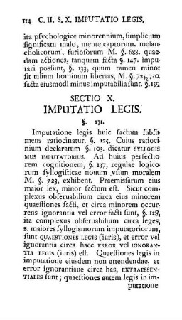 Sectio X. Imputatio Legis.