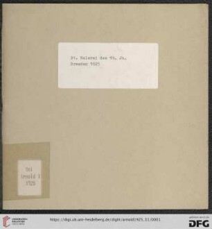 Deutsche Malerei des neunzehnten Jahrhunderts : Ausstellung in der Galerie Ernst Arnold, Dresden : November und Dezember 1925