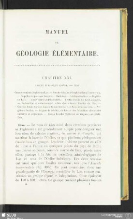 Chapitre XXI. Groupe jurassique (suite) - Lias