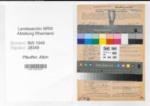Entnazifizierung Albin Pfeuffer , geb. 02.03.1900 (Kaufmaennischer Angestellter)