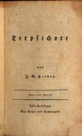 Terpsichore, Zweiter Theil