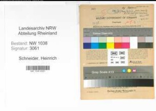 Entnazifizierung Heinrich Schneider , geb. 21.03.1891 (Bahnbeamter)