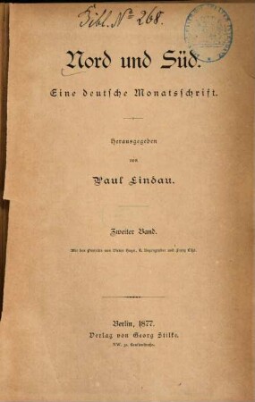 Nord und Süd : Monatsschrift für internationale Zusammenarbeit. 2, 2. 1877