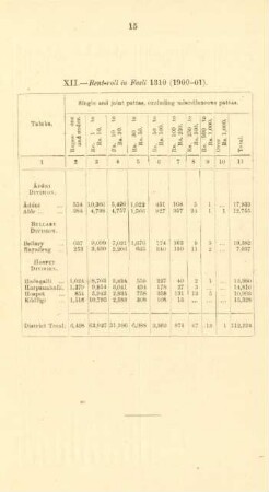 XII. - Rent-roll in Fasli 1310 (1900-01)