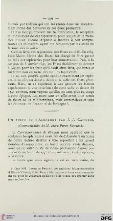 Un buste de d'Alembert par J.-J. Caffieri