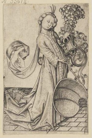 Die Dame mit Helm und Bindenschild