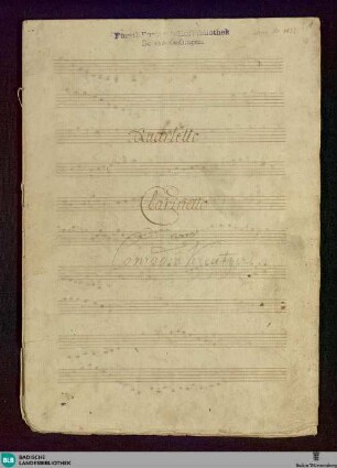 Quartets - Don Mus.Ms. 1132 : cl, vl, vla, vlc; E|b; KWV 5203