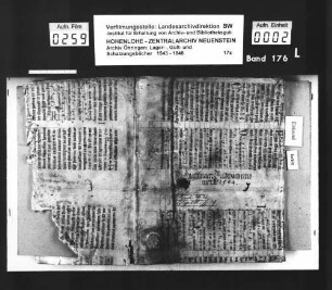 Lager- und Gültbuch über das Amt Ingelfingen, renoviert durch Laurentius Schöll, Amtskeller zu Weikersheim: Ingelfingen.