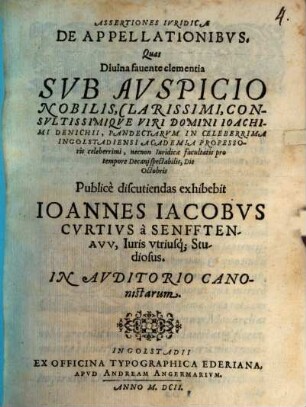 Assertiones iur. de appellationibus