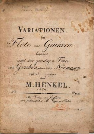 Variationen für Flöte und Guitarre