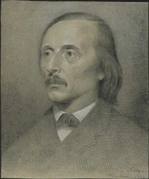 Peter Cornelius, Porträt [Kohlezeichnung, getönt] (Ansetzungssachtitel von Bearbeiter/in)