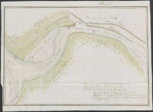 Plan über die Fachinade am Rhein zwischen dem kurpfälzischen und badischen Territorium