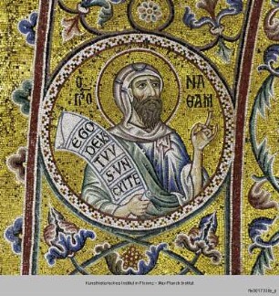 Mosaikprogramm : Hauptapsis, Chor : Apsisbogen: Immanuel und Propheten