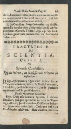 Tractatus II. De Scientia