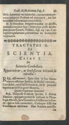 Tractatus II. De Scientia