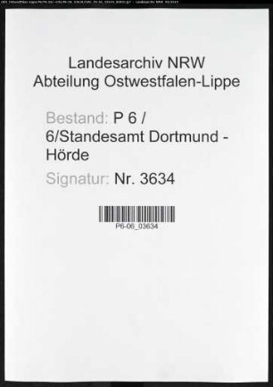 Sterberegister Standesamt Dortmund-Hörde (VII)