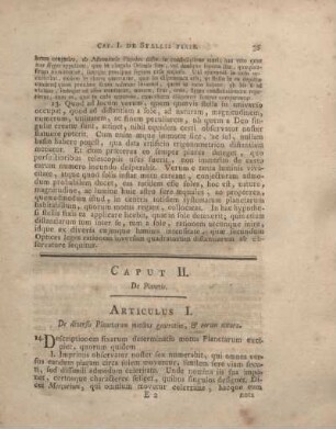 Caput II. De Planetis.