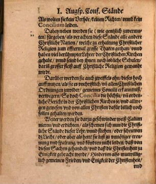 Stattliche Ausfürunge der Vrsachen, warumb Die Chur, vnd Fürsten, auch andere Stände der Augspurgischen Confession, deß Bapst Pij IIII. außgeschrieben vermeint Concilium, so er gegen Trient angesetzt, nicht besuchen künden, noch zubesuchen schüldig gewesen sind ...
