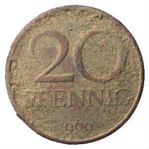 Fundmünze, 20 Pfennig, 1969