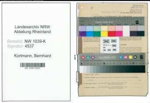 Entnazifizierung Bernhard Kortmann , geb. 29.09.1896 (Richter)