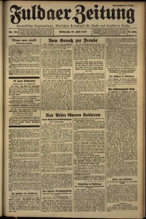 Erste Ausgabe vom Mittwoch, den 10. Juli 1935.