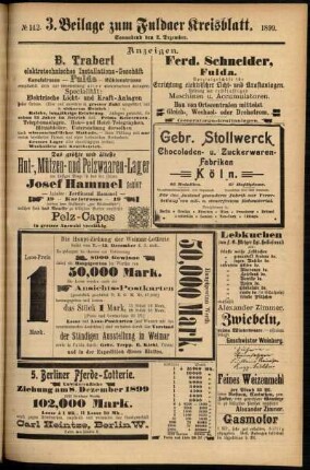 Vierte Ausgabe vom Samstag, den 02. Dezember 1899.