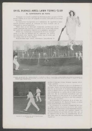 En el Buenos Aires Lawn Tennis Club : El campeonato de mayo