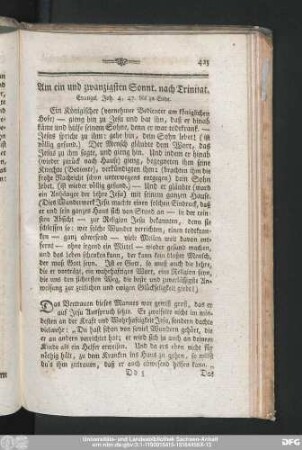 Am ein und zwanzigsten Sonnt. nach Trinitat.