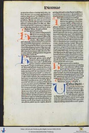 Prefatio et prologi in Hieremiam prophetam