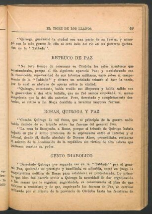 Rosas, Quiroga y paz