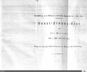 Haupt-Finanz-Etat 1833-1836