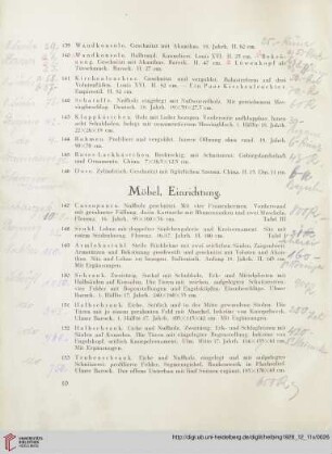 Möbel, Einrichtung (Nr. 147 - 193)