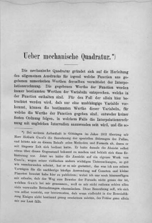 Ueber mechanische Quadratur. (1837)