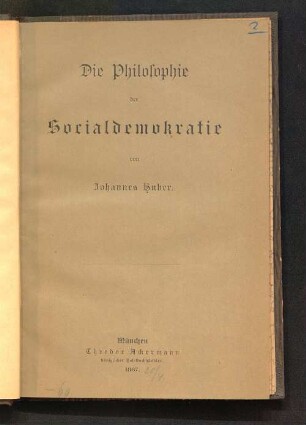 Die Philosophie der Socialdemokratie