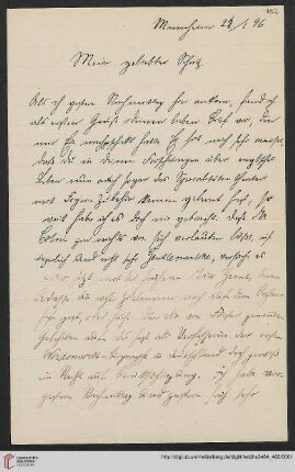Heid. Hs. 3484,482: Brief von Eberhard Gothein an Marie Luise Gothein