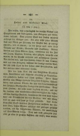 14. Hoher und niederer Adel. (J. 1024 - 1125.)