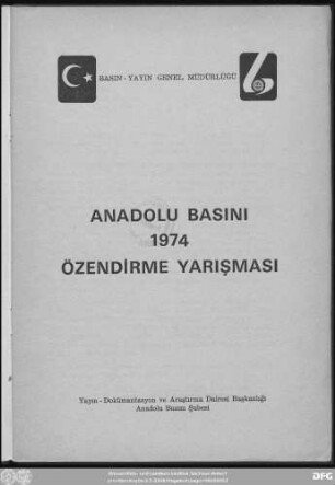 Anadolu basını 1974 özendirme yarışması