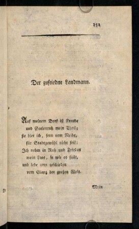 151-161, Der zufriedene Landmann. - An die Ruhe.