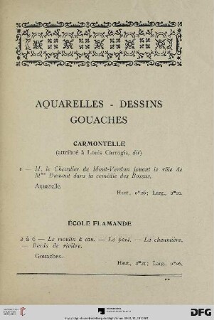 Aquarelles – Dessins Gouaches (Nr. 1-14)