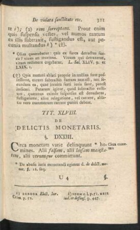Tit. XLVIII. De Delictis Monetariis